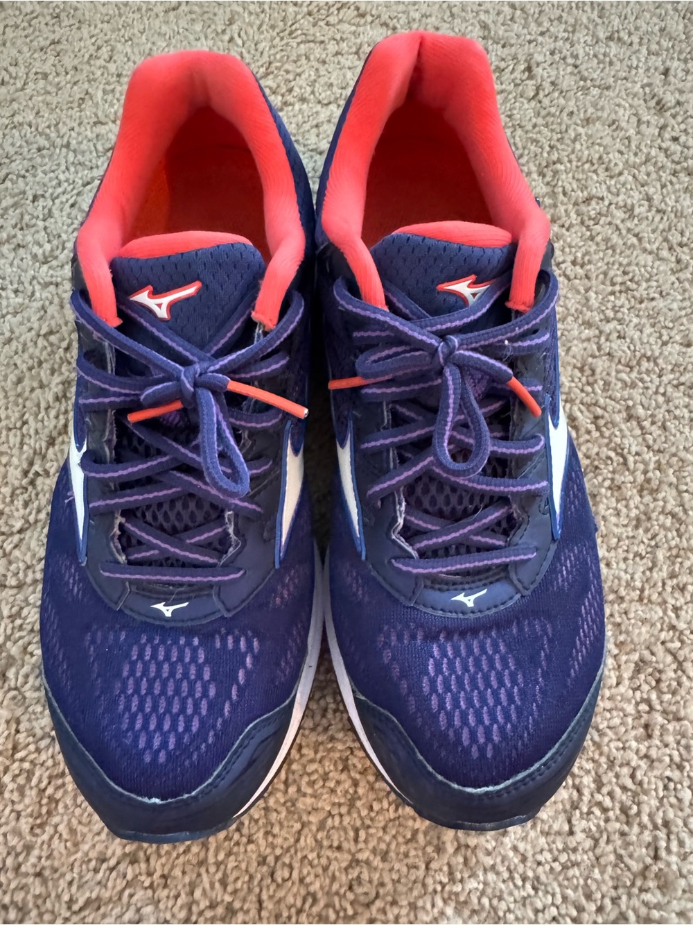 Mizuno Navy and Coral Womans’ Athletic Sneakers